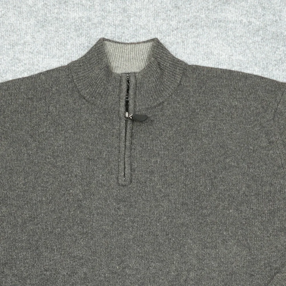 Jos. A. Bank Sweater Men XXL Brown Lambs Wool Blend 1/4 Zip Executive Collection